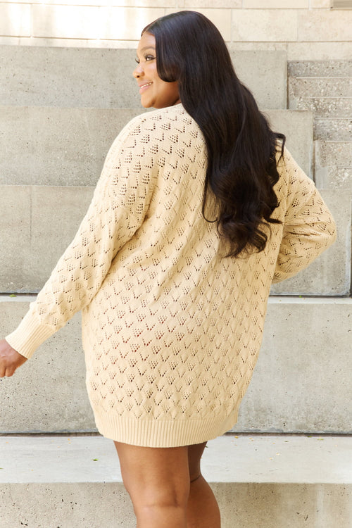 Breezy Days Full Size Open Front Sweater Cardigan