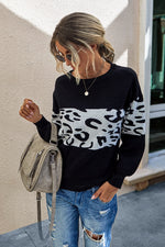Block Leopard Print Sweater