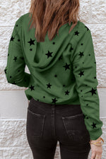 Star Pattern Lace-Up Hoodie