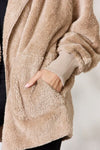 Sandy Faux Fur Open Front Hooded Jacket