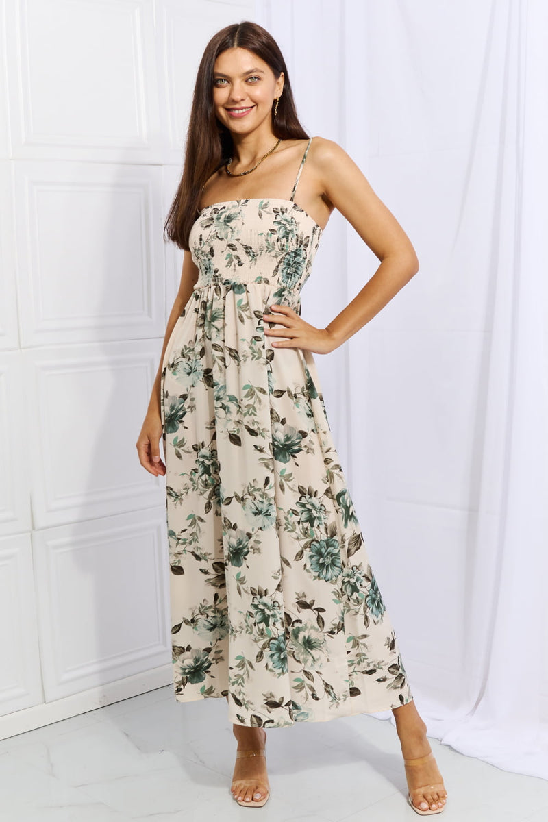 Hold Me Tight Sleeveless Floral Maxi Dress in Sage