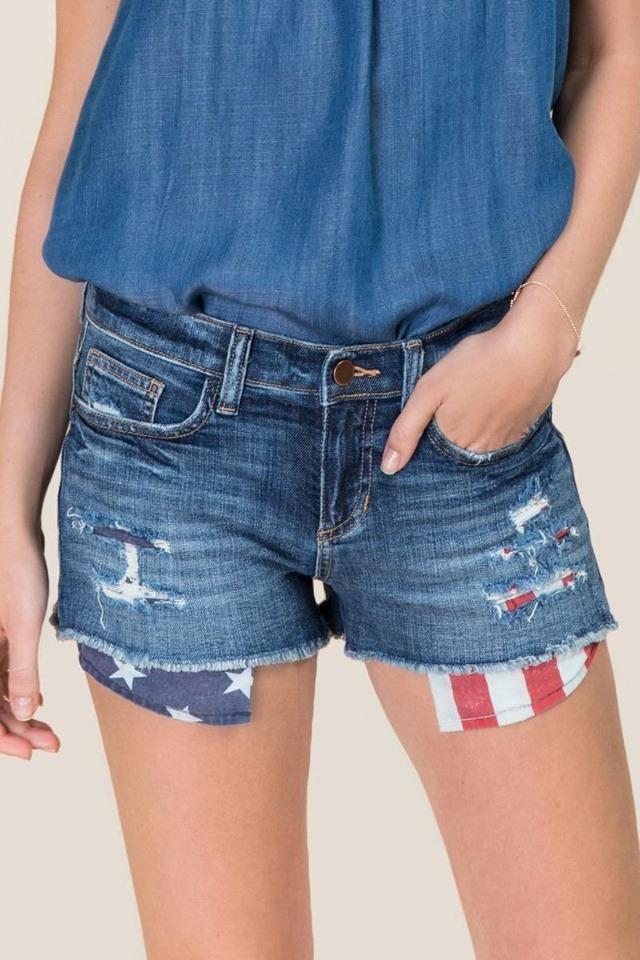 Distressed Liberty Pocket Shorts