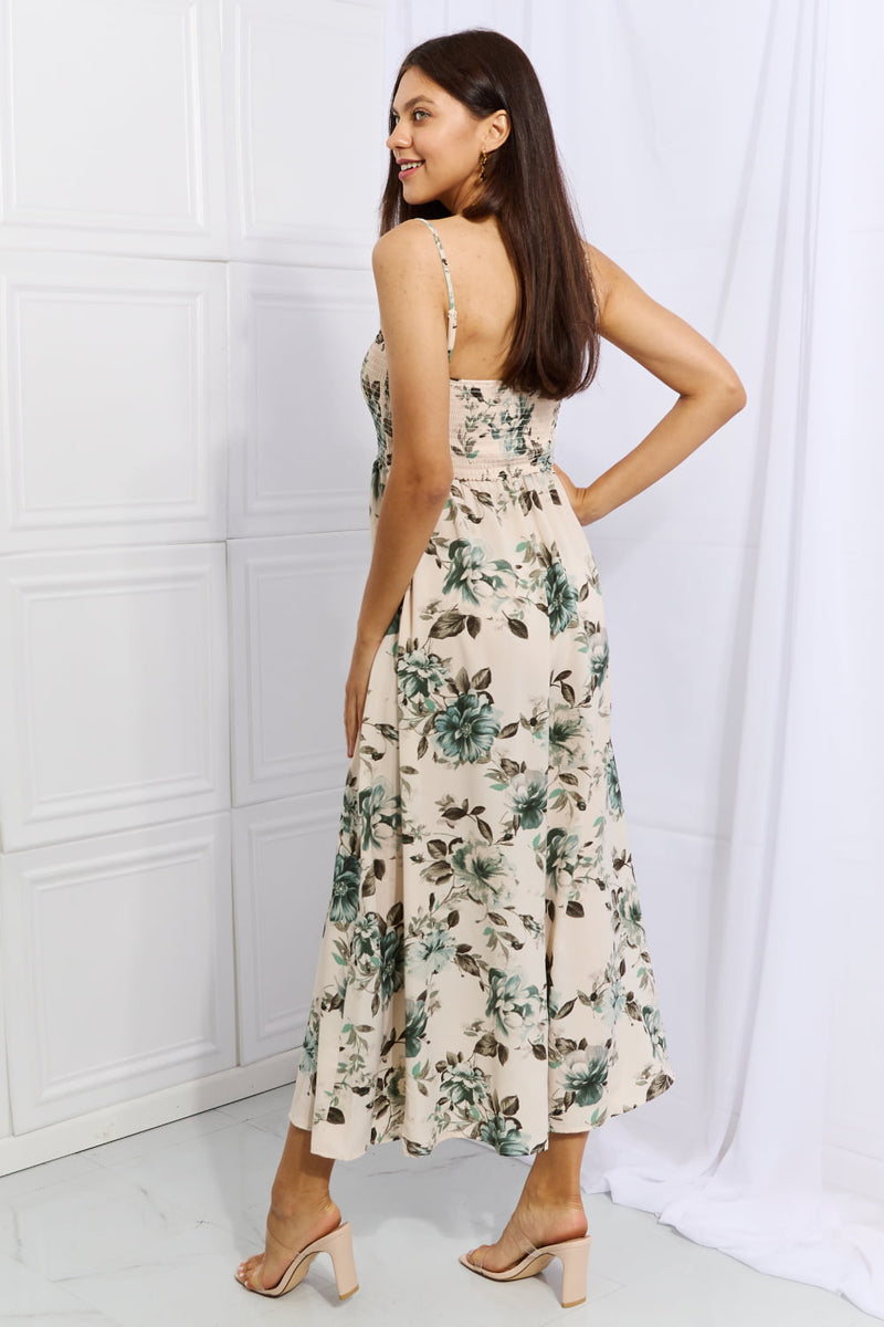 Hold Me Tight Sleeveless Floral Maxi Dress in Sage