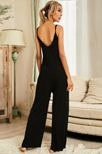 Scoop Neck Spaghetti Strap Jumpsuit with Pockets