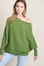 Green Off the Shoulder sweater