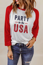PARTY IN THE USA Graphic Raglan Sleeve Tee