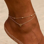 Heart Shape Double-Layered Anklet
