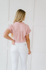 On My Mind Cropped Tencel Top- Pink