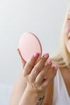 Double Take LED Compact Mirror in Pink