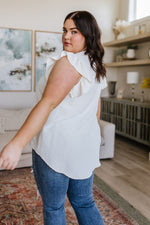 Someday Maybe Flutter Sleeve Top in Ivory