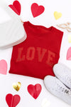 PREORDER: Embroidered Love Glitter Sweatshirt in Four Colors