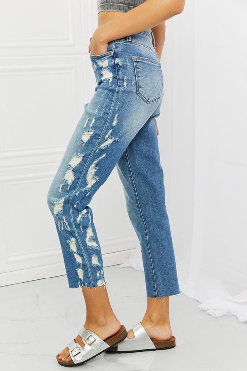 Laila Full Size Straight Leg Distressed Jeans
