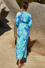 Oceans by the Sea Tie Dye Wrap Maxi Dress